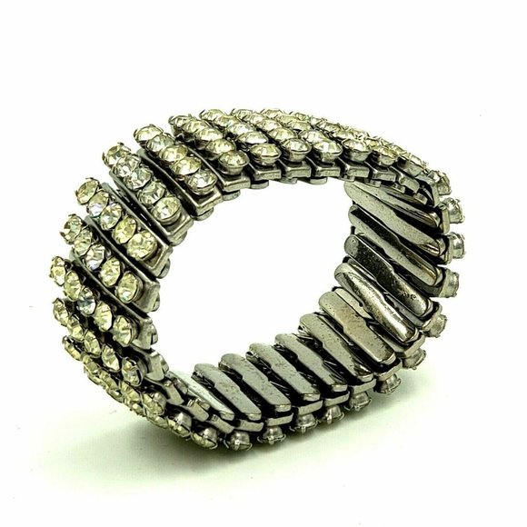 Vintage 5 Row Rhinestone Expansion Bracelet - Picture 12 of 12